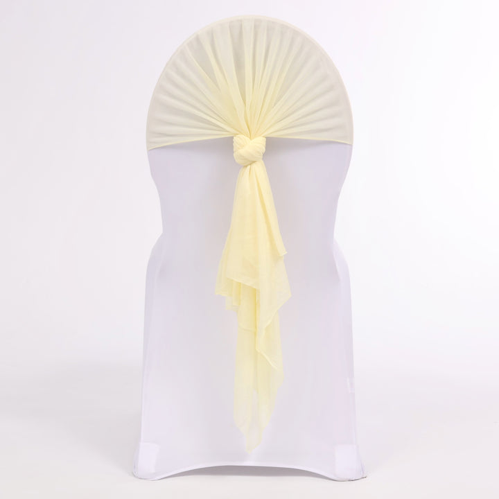 Sheer Stretch Crepe Chiffon Chair Sashes - Ivory