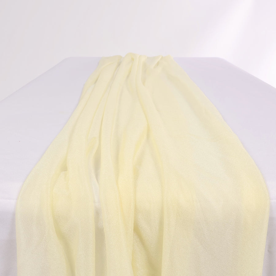 Sheer Stretch Crepe Chiffon Table Runners - Ivory
