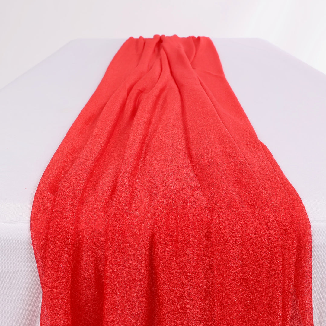 Sheer Stretch Crepe Chiffon Chair Sashes - Red