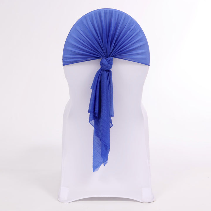 Sheer Stretch Crepe Chiffon Chair Sashes - Royal Blue