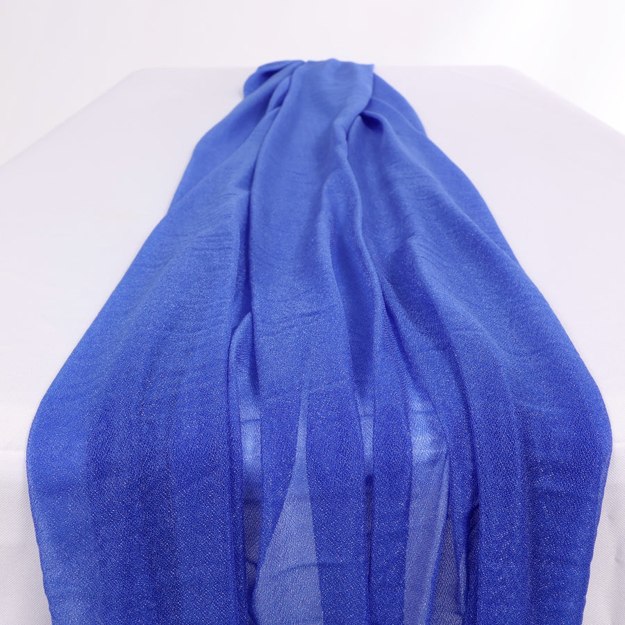Sheer Stretch Crepe Chiffon Table Runners - Royal Blue