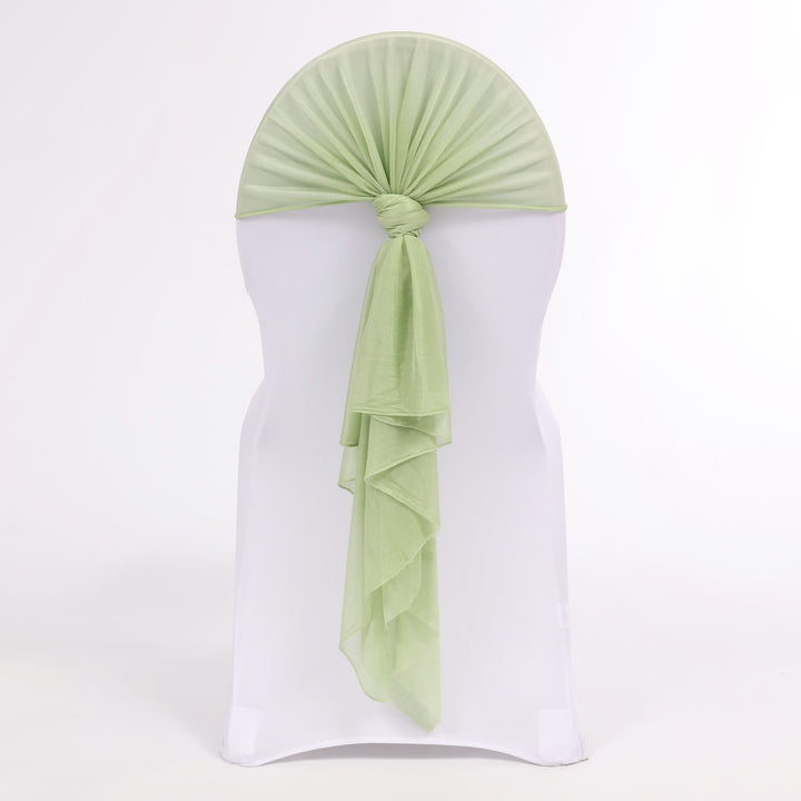 Sheer Stretch Crepe Chiffon Chair Sashes - Sage