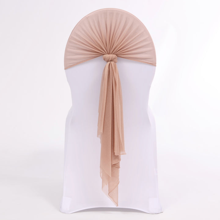 Sheer Stretch Crepe Chiffon Chair Sashes - Taupe