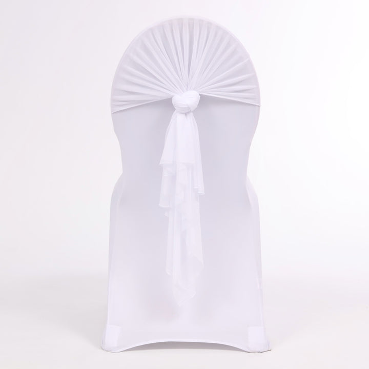 Sheer Stretch Crepe Chiffon Chair Sashes - White