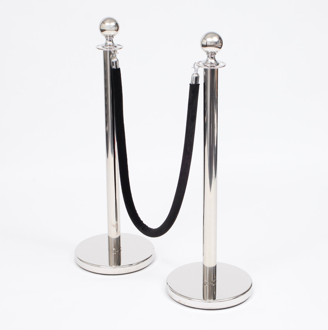 Bollard / Stanchion Pole & Base - Silver