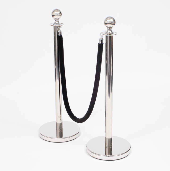 Bollard / Stanchion Pole & Base - Silver
