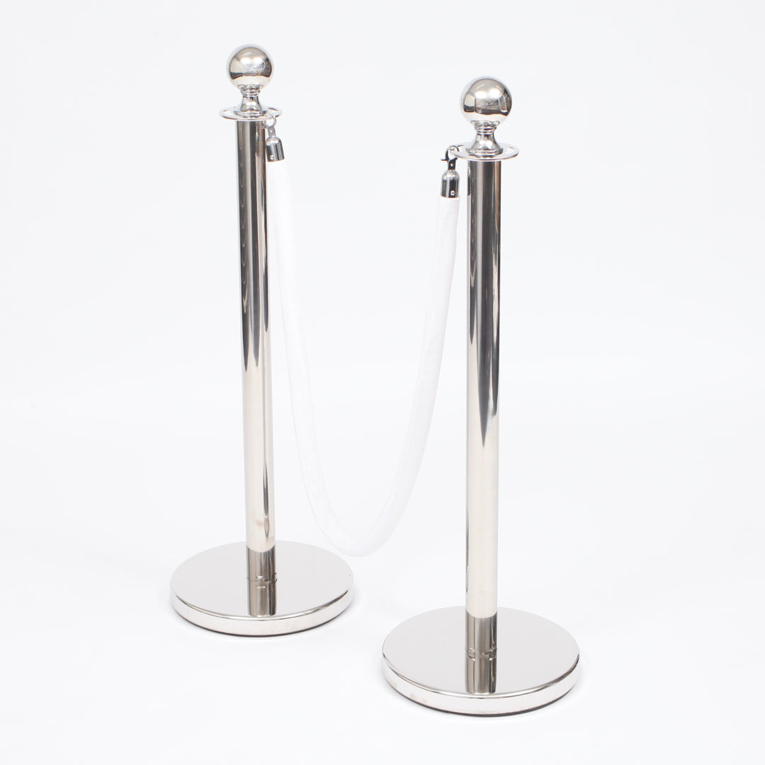 Bollard / Stanchion Pole & Base - Silver