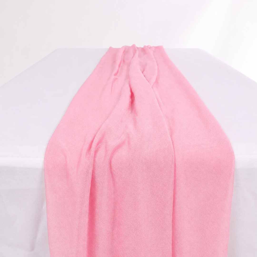 Sheer Stretch Crepe Chiffon Table Runners - Light Pink