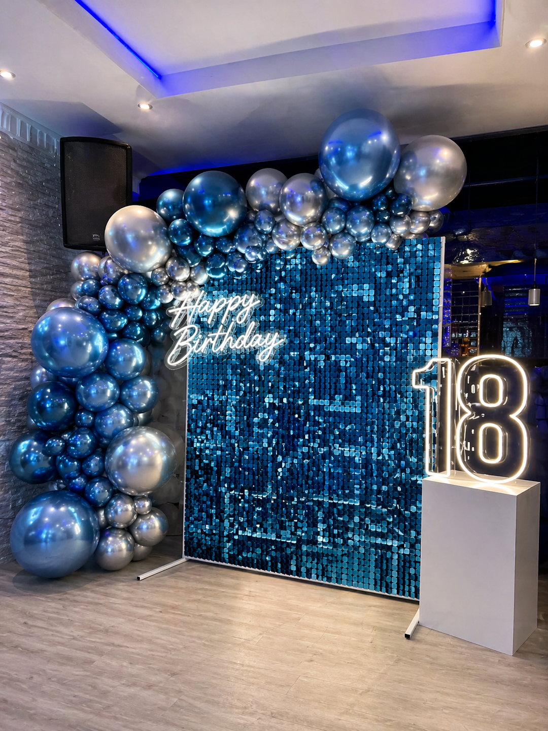 Sequin Shimmer Wall Backdrop Panels - Blue