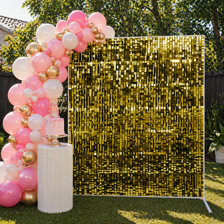 Sequin Shimmer Wall Backdrop Panels - Gold