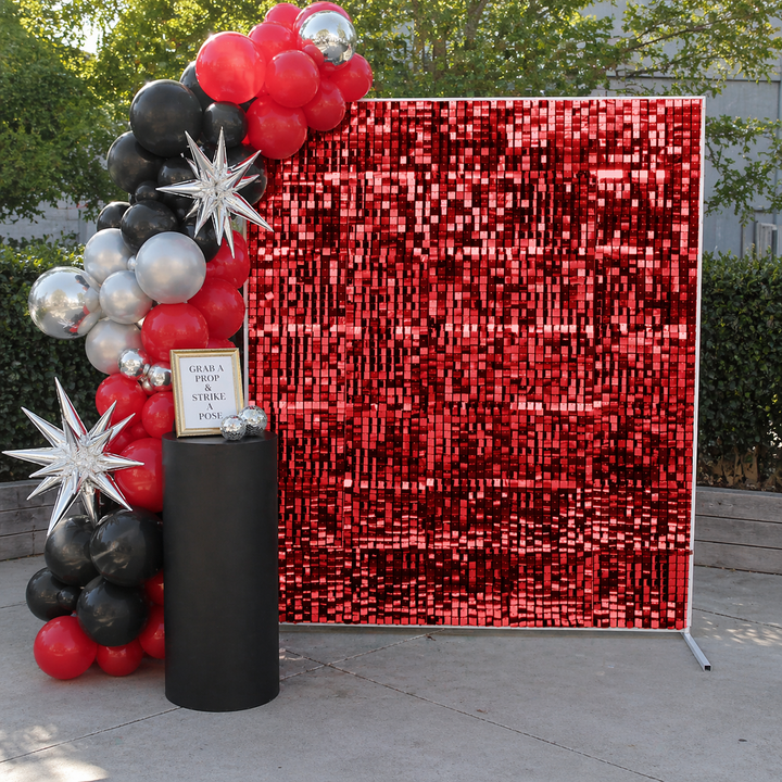 Sequin Shimmer Wall Backdrop Panels - Red