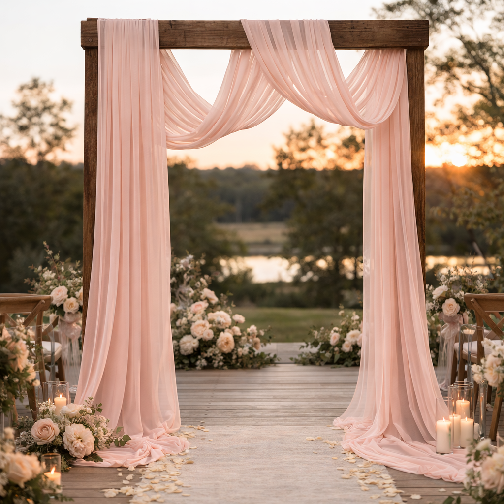 Chiffon Fabric - Blush (1.5x10m)