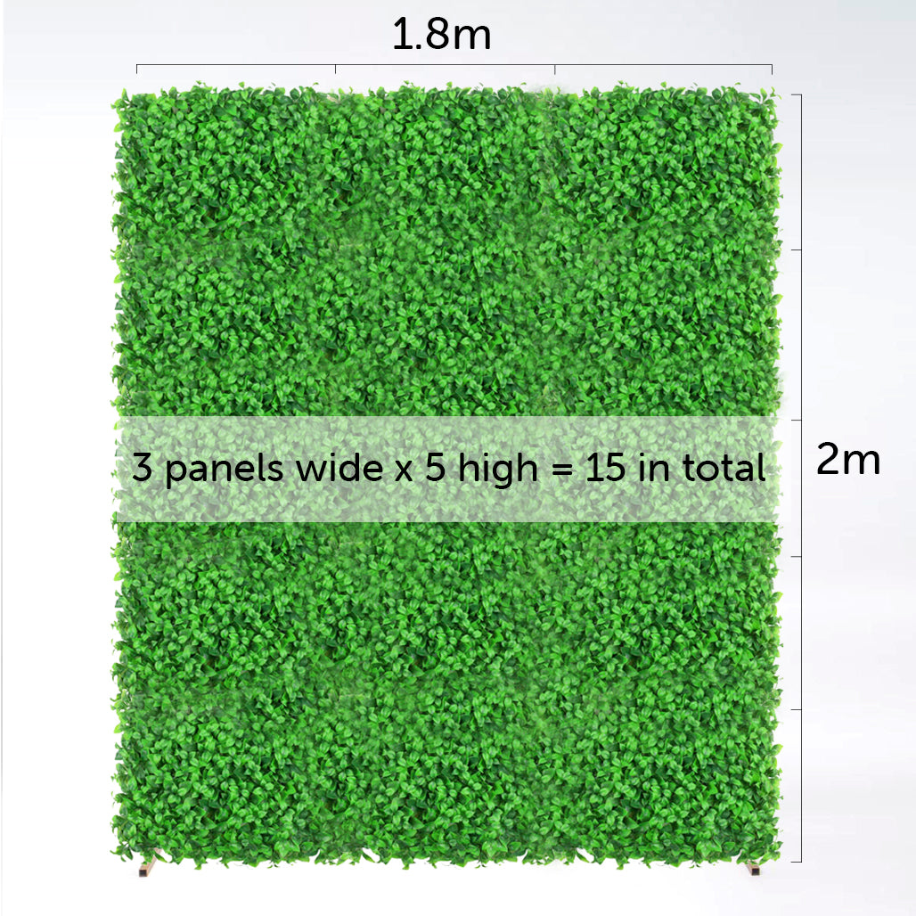 Box Hedge Greenery Wall + Gold Mesh Frame Freestanding Package - (2m x 1.8m)