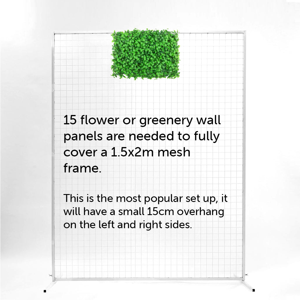 Box Hedge Greenery Wall + White Mesh Frame Freestanding COMBO - (2m x 1.8m) *BEST VALUE*