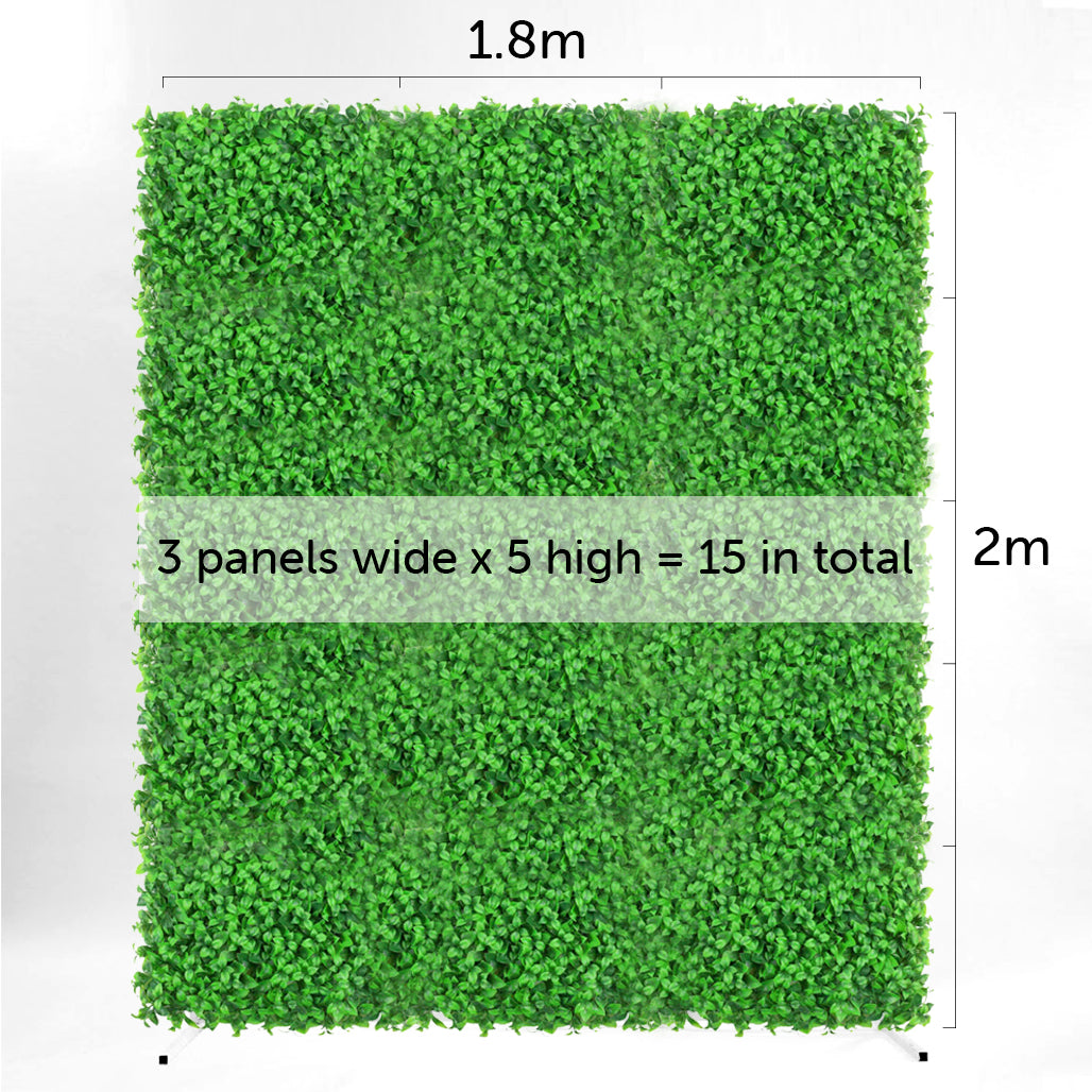 Box Hedge Greenery Wall + White Mesh Frame Freestanding COMBO - (2m x 1.8m) *BEST VALUE*