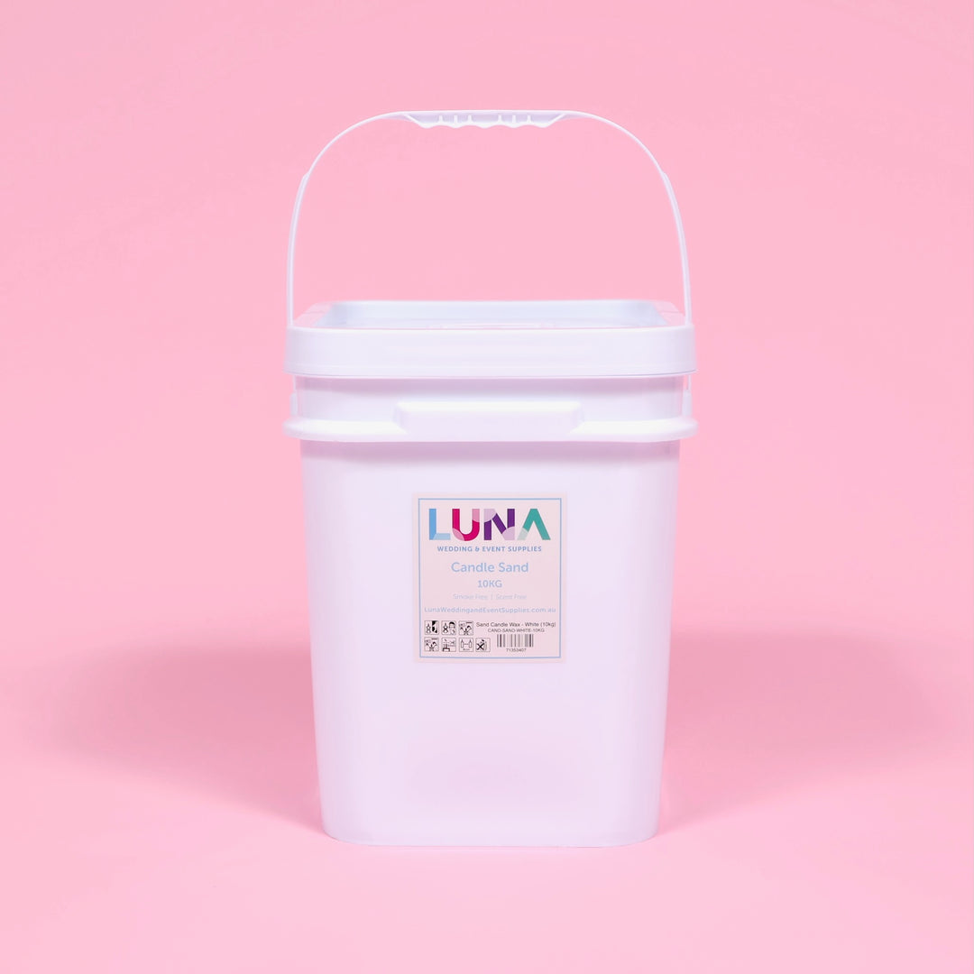 Sand Candle Wax - White, 10kg tub with handle