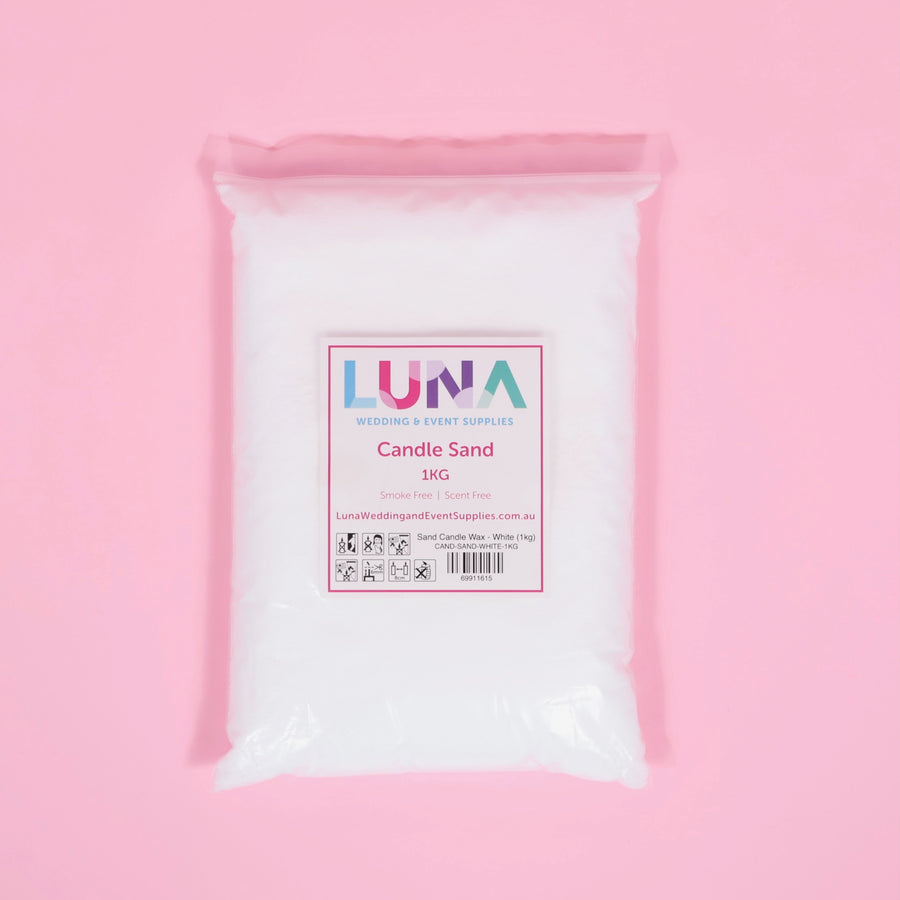 Sand Candle Wax - White, 1kg in ziplock packaging