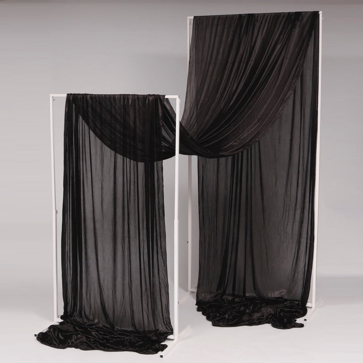 Ceiling Drape Ice Silk Satin - Black (10m)
