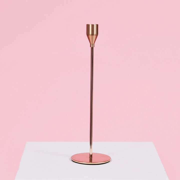 Taper Candle Holders Classic Flared Style - Gold (28cm), single taper candle holder