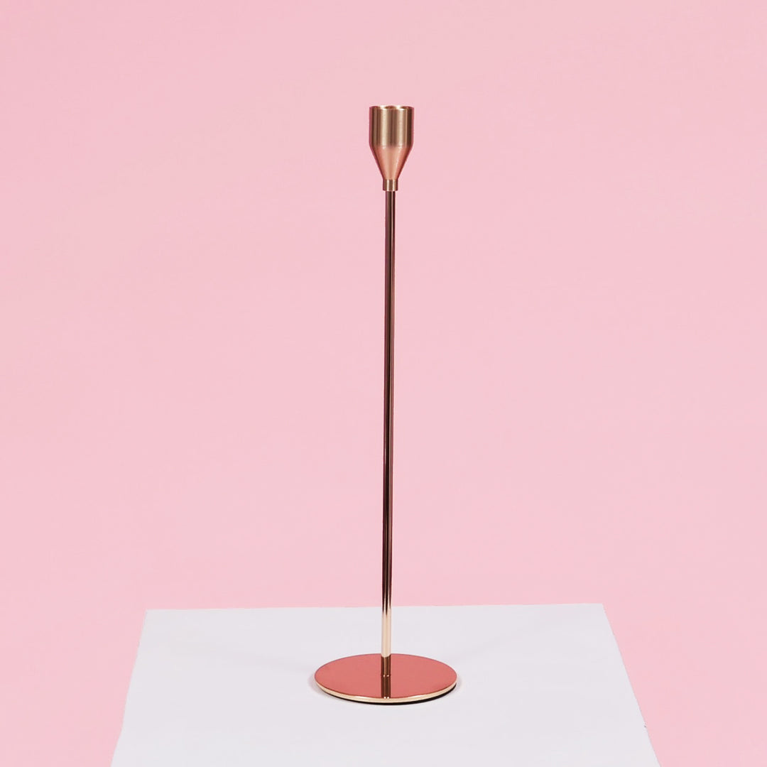 Taper Candle Holders Classic Flared Style - Gold (33cm), single candle holder