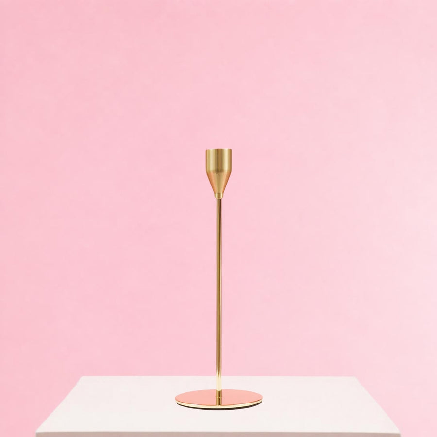 Taper Candle Holders Classic Flared Style - Gold (23cm)