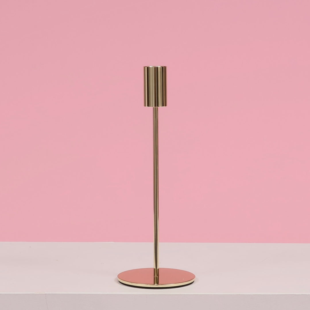 Taper Candle Holders Modern Straight Style - Gold (23cm)