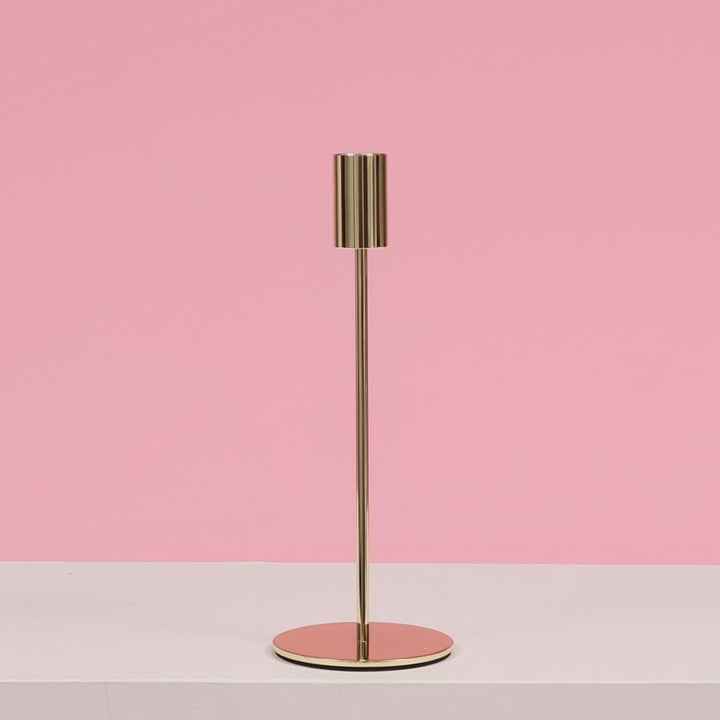 Taper Candle Holders Modern Straight Style - Gold (23cm)