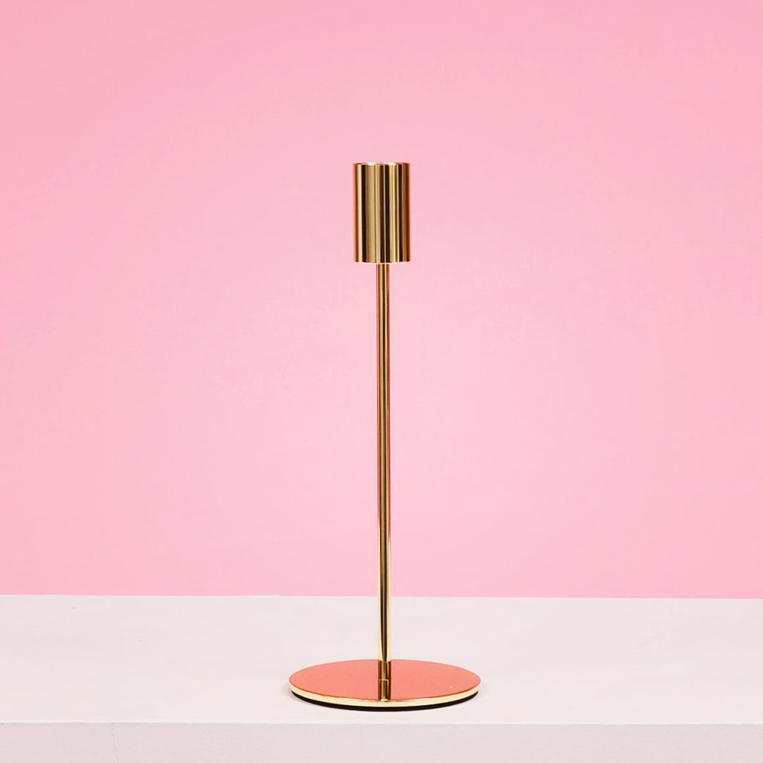 Taper Candle Holders Modern Straight Style - Gold (23cm)