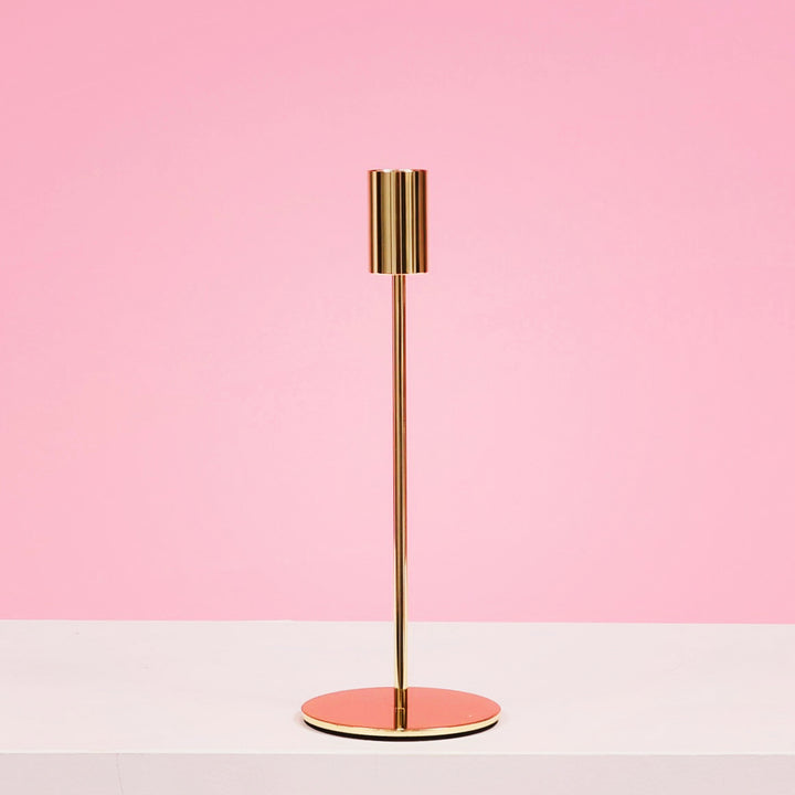 Taper Candle Holders Modern Straight Style - Gold (23cm)