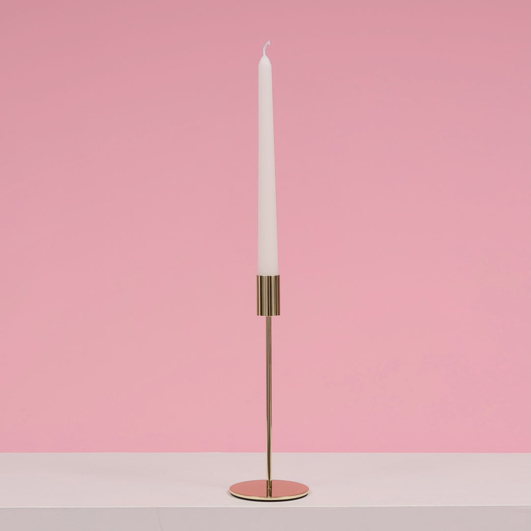 Taper Candle Holders Modern Straight Style - Gold (23cm)