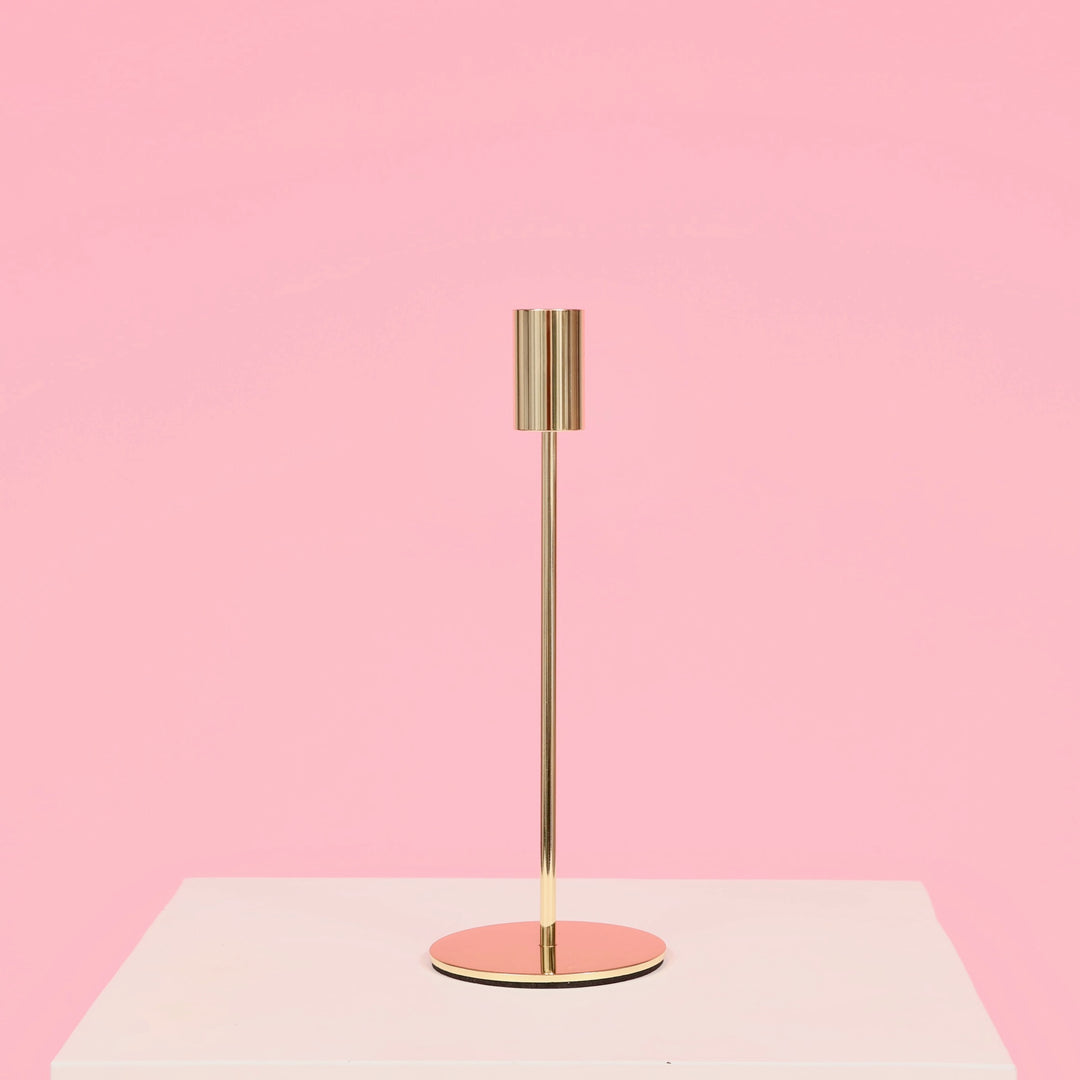 Taper Candle Holders Modern Straight Style - Gold (23cm)