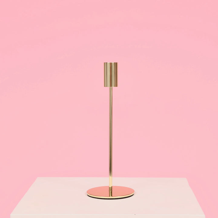 Taper Candle Holders Modern Straight Style - Gold (23cm)
