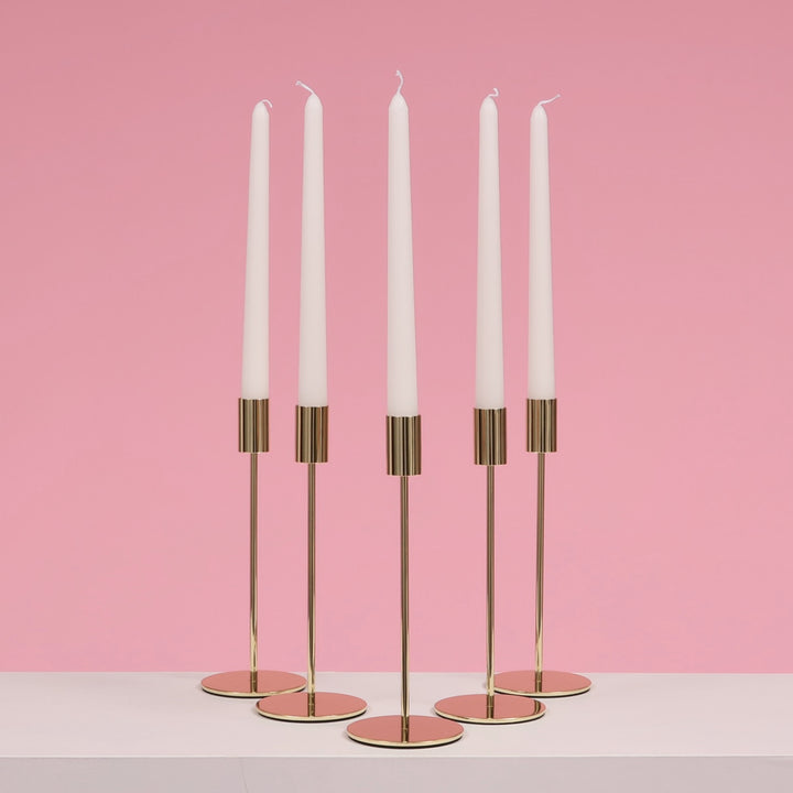Taper Candle Holders Modern Straight Style - Gold (23cm)