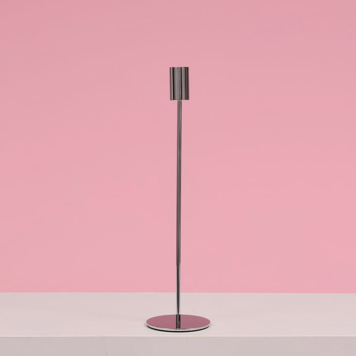Taper Candle Holders Modern Straight Style - Silver (33cm)