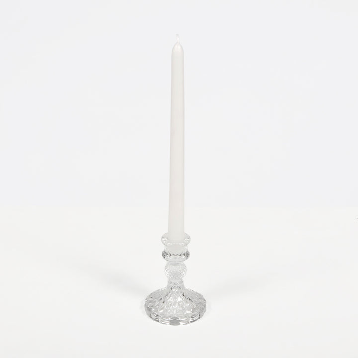 Vintage Glass Taper Candle Holder - Pedestal Decanter Style with candle