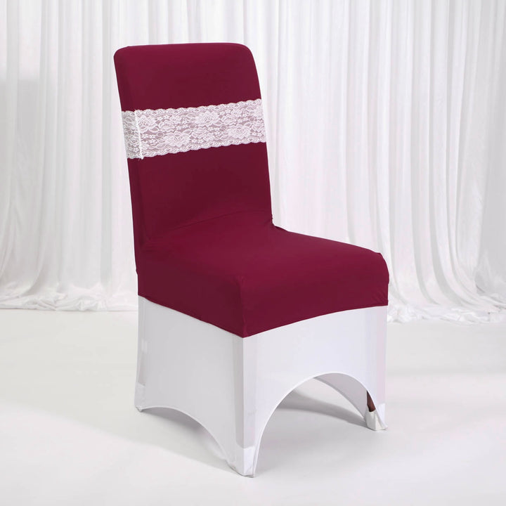 Lycra Dining Chair Covers (Toppers) - Burgundy Wine Red