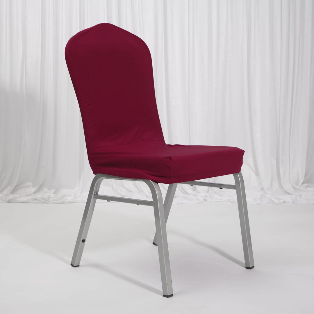 Lycra Dining Chair Covers (Toppers) - Burgundy Wine Red