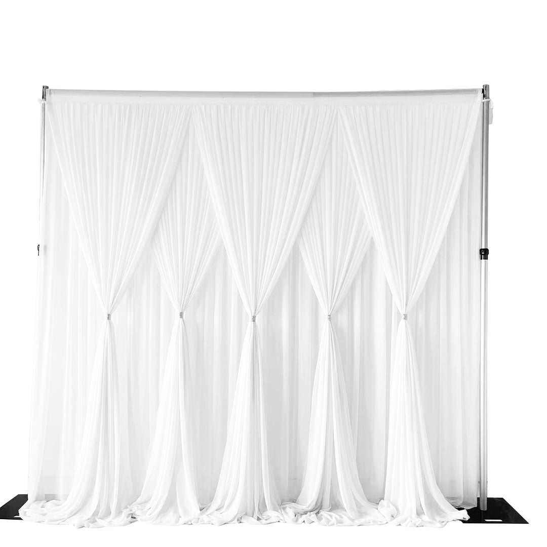 duel layered chiffon backdrop - white chiffon panels