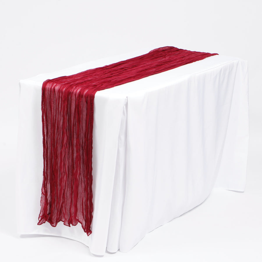 Cheesecloth Table Runner - Burgundy