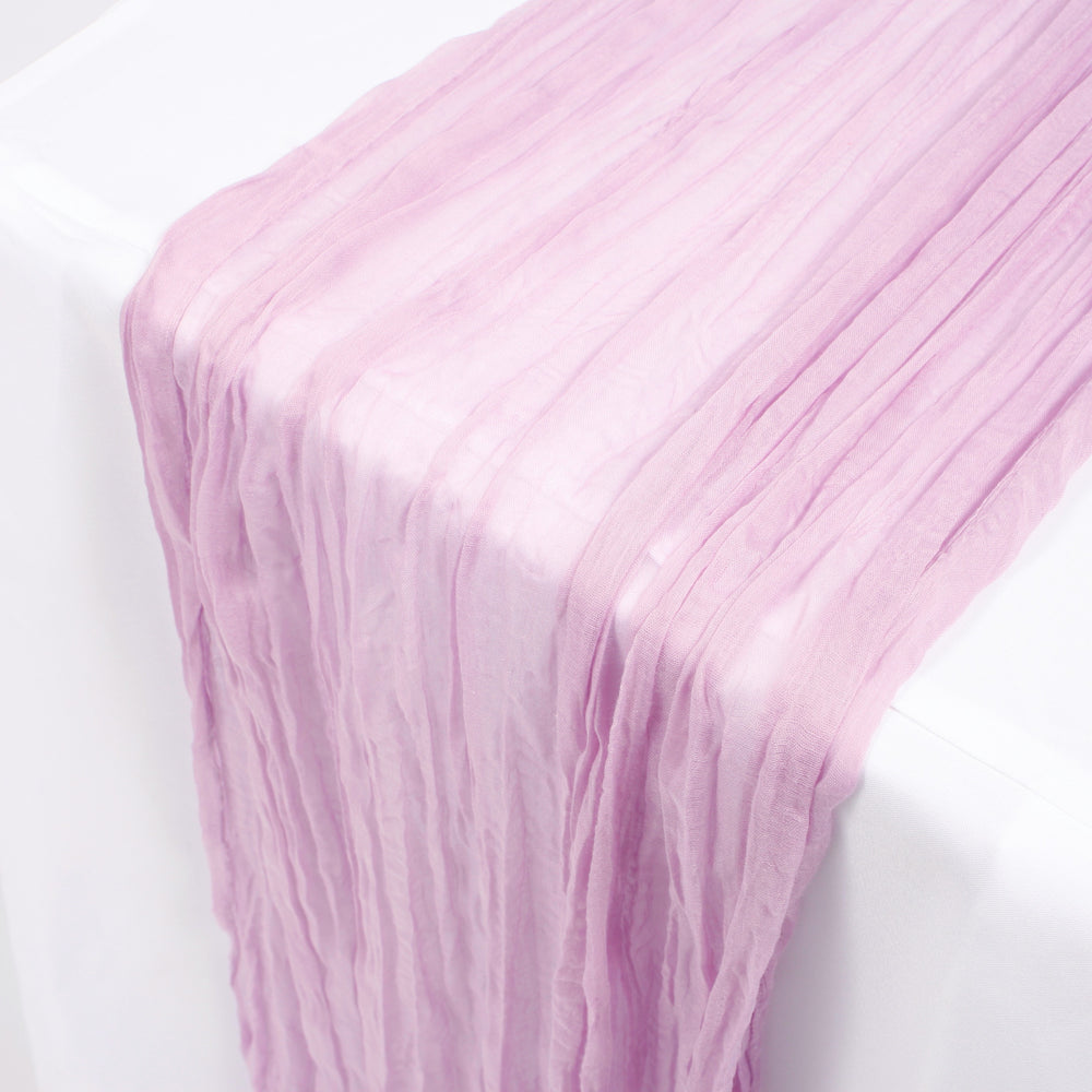 Cheesecloth Table Runner - Lavender, close up