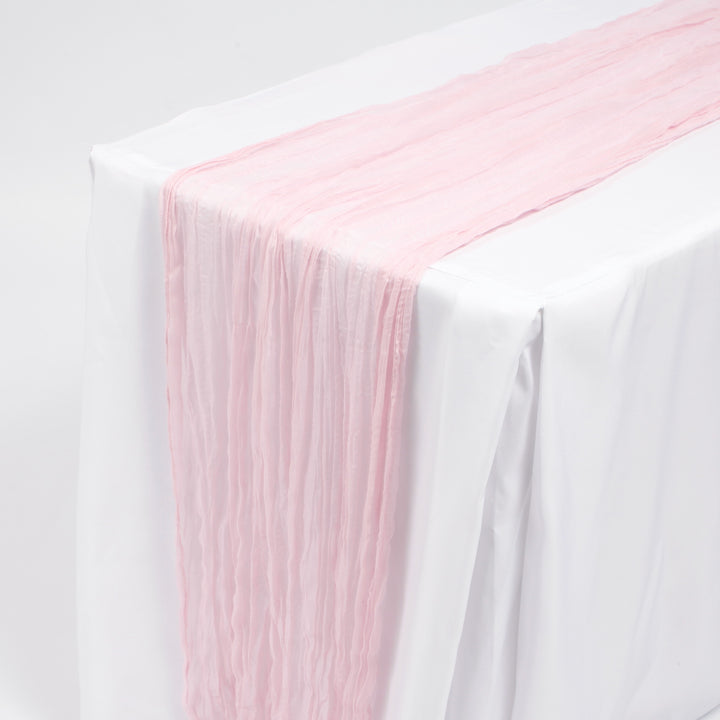 Cheesecloth Table Runner - Light Pink