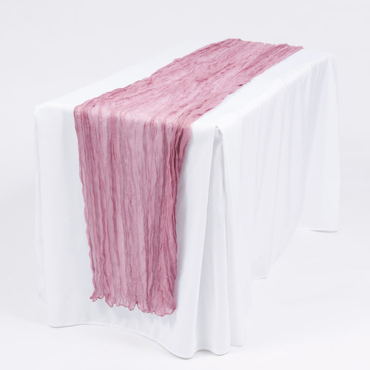 Cheesecloth Table Runner - Mauve