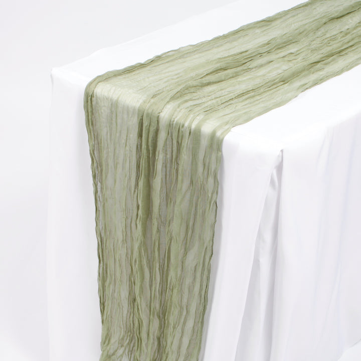 Cheesecloth Table Runner - Sage