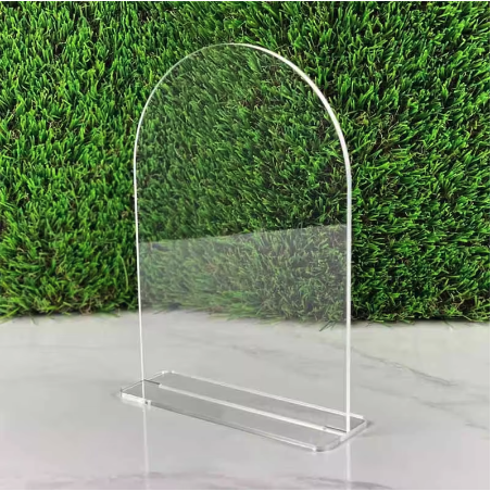 Clear Acrylic Sign - 20cm against backdrop