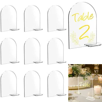 Clear Acrylic Sign - 35cm table numbers