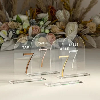 Clear Acrylic Sign - 20cm table numbers