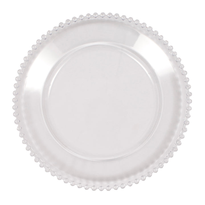 Clear Beaded Charger Plate Set - Clear (33cm)