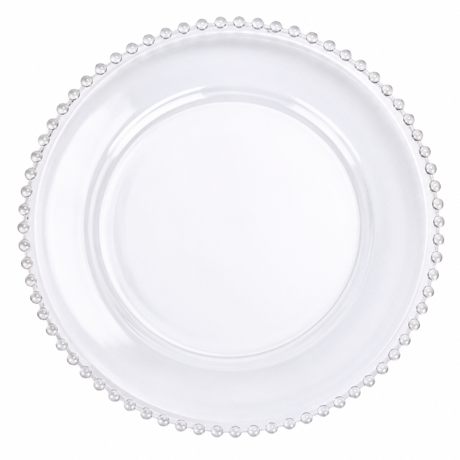 Clear Beaded Charger Plate Set - Clear (32cm)