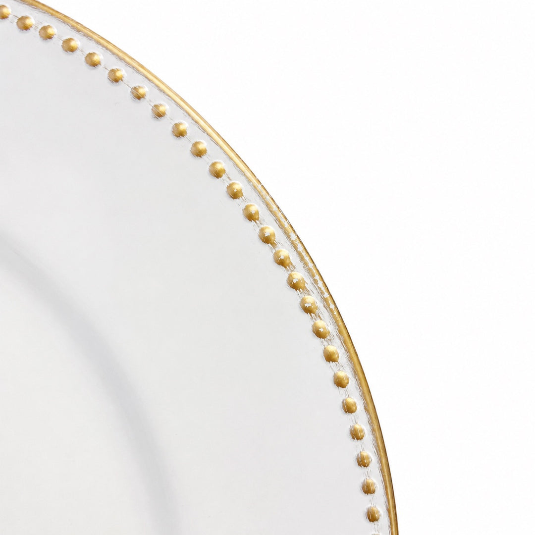 Close up of distressed gold rim detail