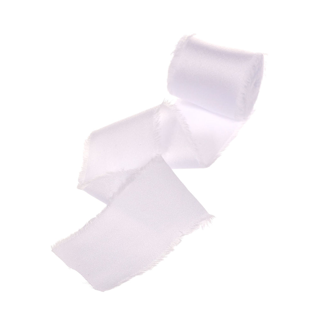 Silk Chiffon Ribbon - White (4cmx4.5m)